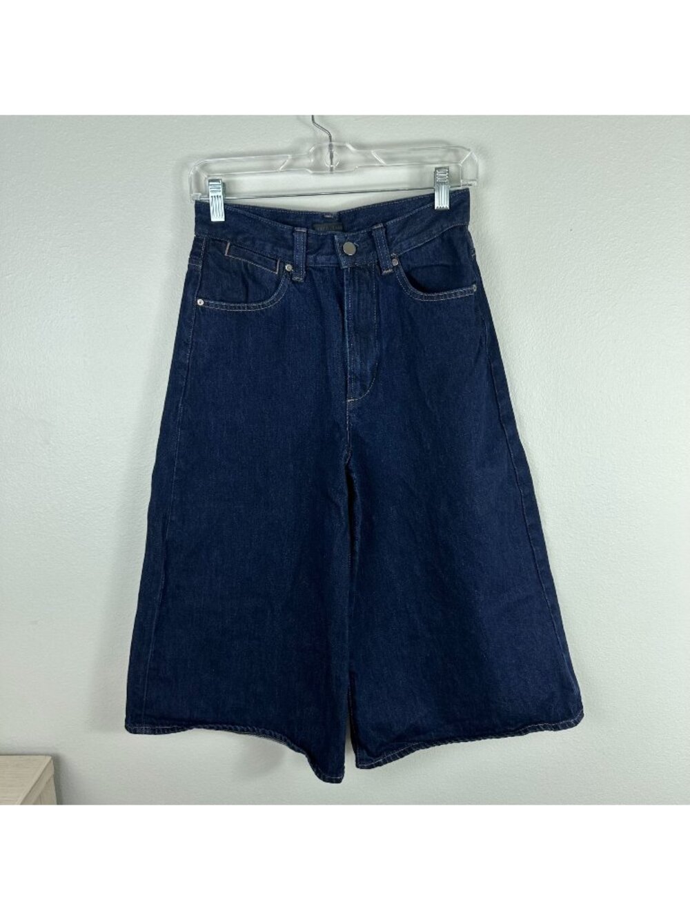 Uniqlo High Rise Denim Capri Jorts 24" Cool Girl Streetwear Everyday Mimialist